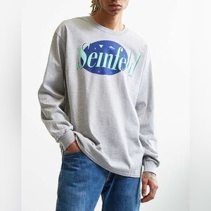 Seinfeld Logo Grey Long Sleeve Tee Shirt Top  Men’s Sz M